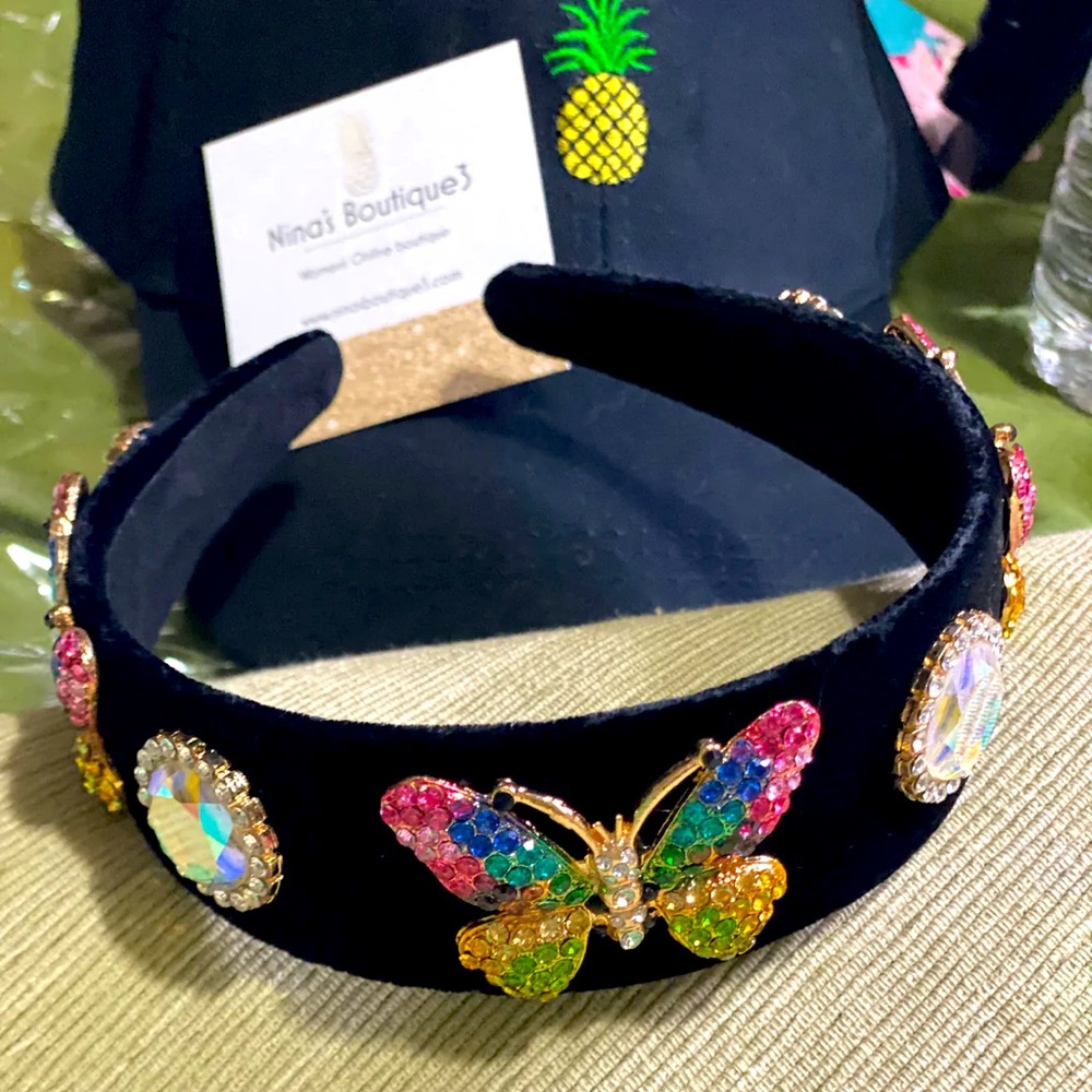 Colorful Butterfly Bling headband
